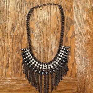 LOFT Brown and Brass Fringe Necklace
